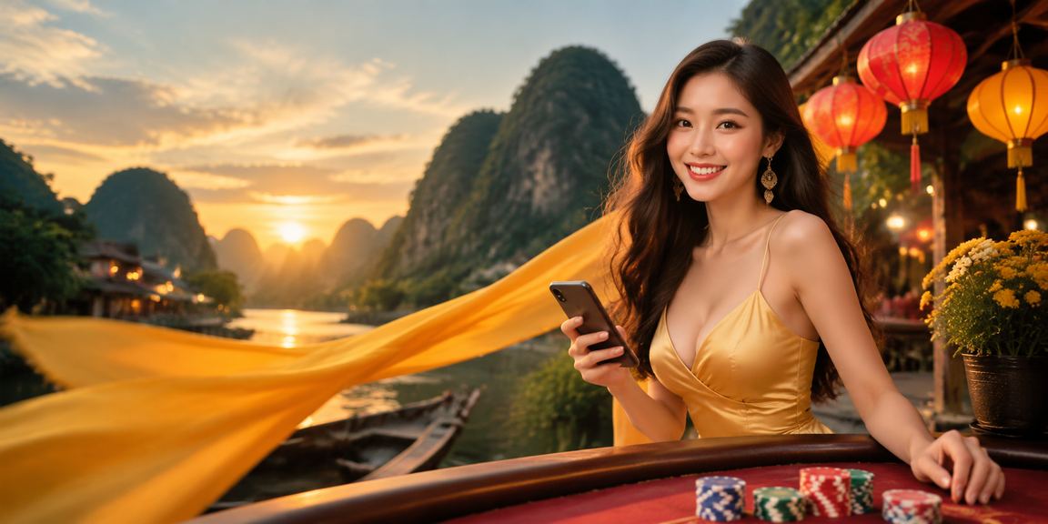 Người dùng tại Hội An trải nghiệm casino di động trong không gian đèn lồng truyền thống